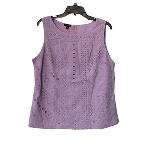Talbots Purple Sleeveless Eyelet Top